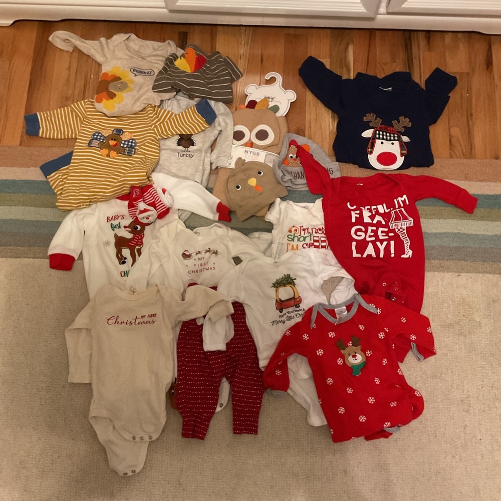 Thanksgiving and Christmas baby clothes
